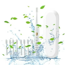 Byujiro Electric Toothbrush with 8 Brush Heads, 5 Cleaning Modes, IPX7-newly Upgraded Toothbrush, Longer Life, Faster Charging