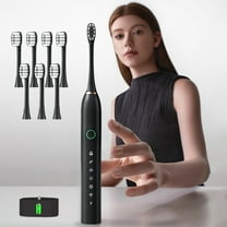 Byujiro Electric Toothbrush with 8 Brush Heads 6-speed Timer Toothbrush IPX7 with Charging Base