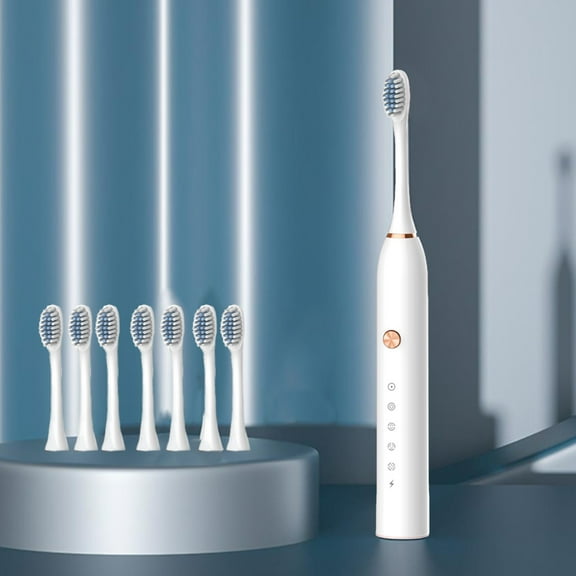 Byujiro Electric Toothbrush with 8 Brush Heads, Smart 5-speed Timer Toothbrush IPX65