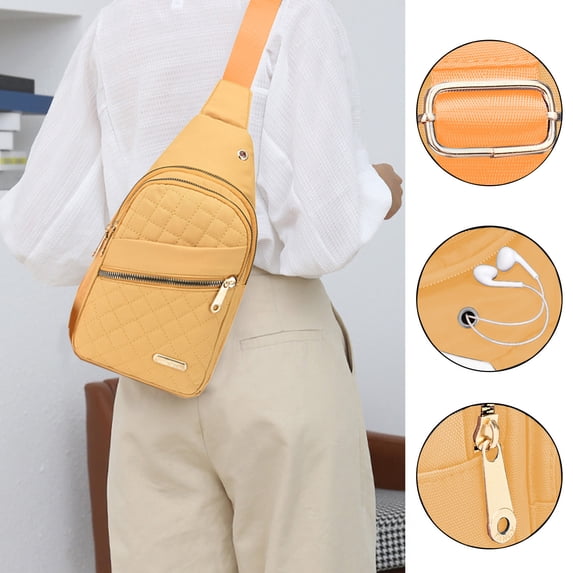Byujiro Fashionable Chest Bag Shoulder Bag Large Capacity Crossbody Sling Bag with Data Hole for Travel, Outdoor Activities & Daily Use