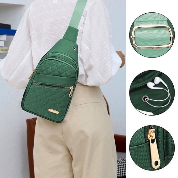 Byujiro Fashionable Chest Bag Shoulder Bag Large Capacity Crossbody Sling Bag with Data Hole for Travel, Outdoor Activities & Daily Use