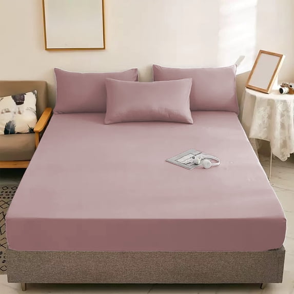 Byujiro Fitted Sheet, All-around Elastic Mattress Cover 59"x79" Full Size, Non-slip Dustproof, Deep Pocket, Wrinkle Resistant, Machine Washable