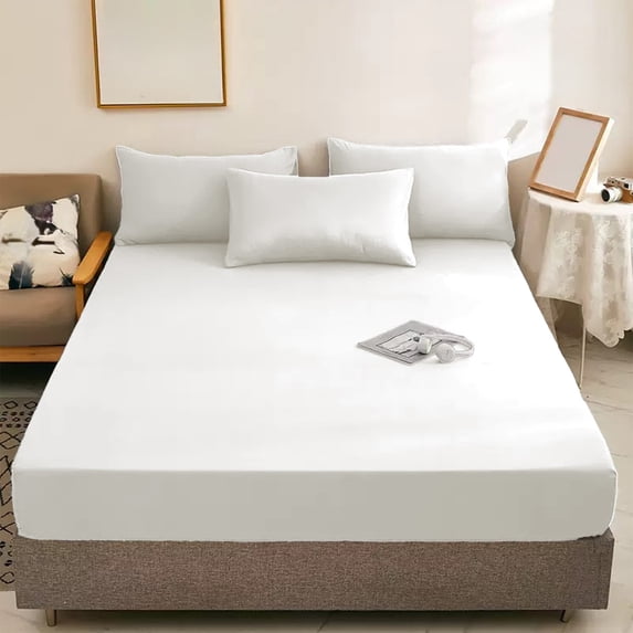 Byujiro Fitted Sheet, All-around Elastic Mattress Cover 59"x79" Full Size, Non-slip Dustproof, Deep Pocket, Wrinkle Resistant, Machine Washable