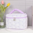 thumbnail image 1 of Byujiro Floral Embossed Travel Makeup Case Large-Capacity Portable Cosmetic Organizer with Top Handle Zippered Toiletry Bag for Beauty Essentials, 1 of 2