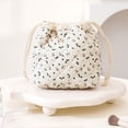thumbnail image 1 of Byujiro Floral Quilted Drawstring Cosmetic Pouch Lightweight Printed Storage Bag Portable Makeup Organizer for Travel & Daily Use, 1 of 6