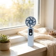 thumbnail image 1 of Byujiro Foldable Handheld Mini Fan with Digital Battery Display USB Rechargeable 5 Speed Personal Cooling Fan Portable Desktop Fan for Travel, Office & Dorm Use, 1 of 6