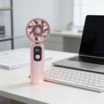thumbnail image 1 of Byujiro Foldable Handheld Mini Fan with Digital Battery Display USB Rechargeable 5 Speed Personal Cooling Fan Portable Desktop Fan for Travel, Office & Dorm Use, 1 of 6
