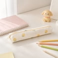 thumbnail image 1 of Byujiro Fruit Print Quilted Slim Pencil Case Mini Long Zipper Stationery Pouch Narrow Lightweight Pen Storage Holder Cute Aesthetic Student Desk Organizer Portable Pocket Size Accessory Bag, 1 of 6