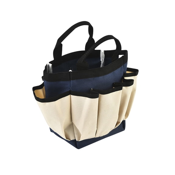 Byujiro Garden Tool Tote Gardening Organizer Multi-Pocket Oxford Fabric Garden Tool Bag with Handles, Versatile Storage Bag for Garden Tools, Trowels, Rakes, Pruners, Indoor Outdoor Gardening