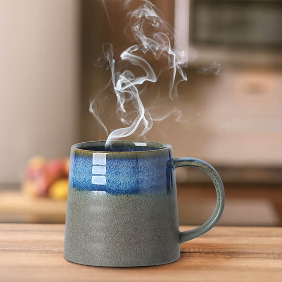Byujiro Gradient Ceramic Coffee Mug with Handle, Creative Textured Coffee Cup, Versatile Drinkware for Coffee, Tea, Cocoa, Office, Home & Daily Beverage Use
