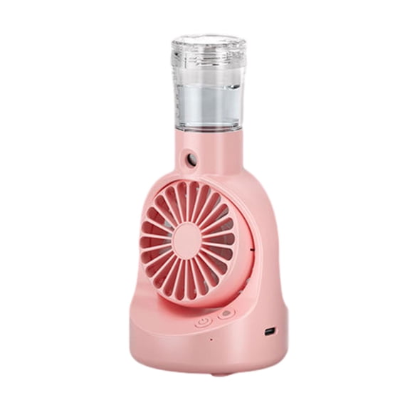 Byujiro Handheld Portable Mist Fan USB Rechargeable 4 Speed Adjustable Quiet Personal Cooling Fan with Built-in Water Tank Compact Small Fan for Outdoor, Travel, Office, Dorm & Summer Use