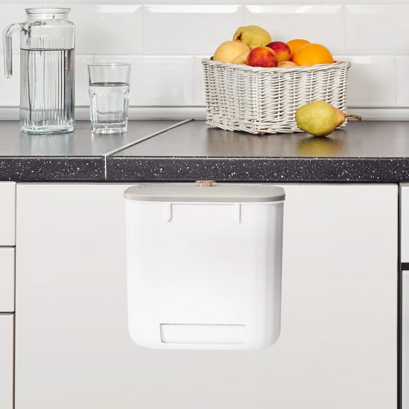 Byujiro Hanging Trash Can Kitchen Trash Bin Small Garbage Bin Cabinet Design Space-Saving & Removable for Countertop-Free Waste Disposal, Cooking Prep Utensil Scrap Storage