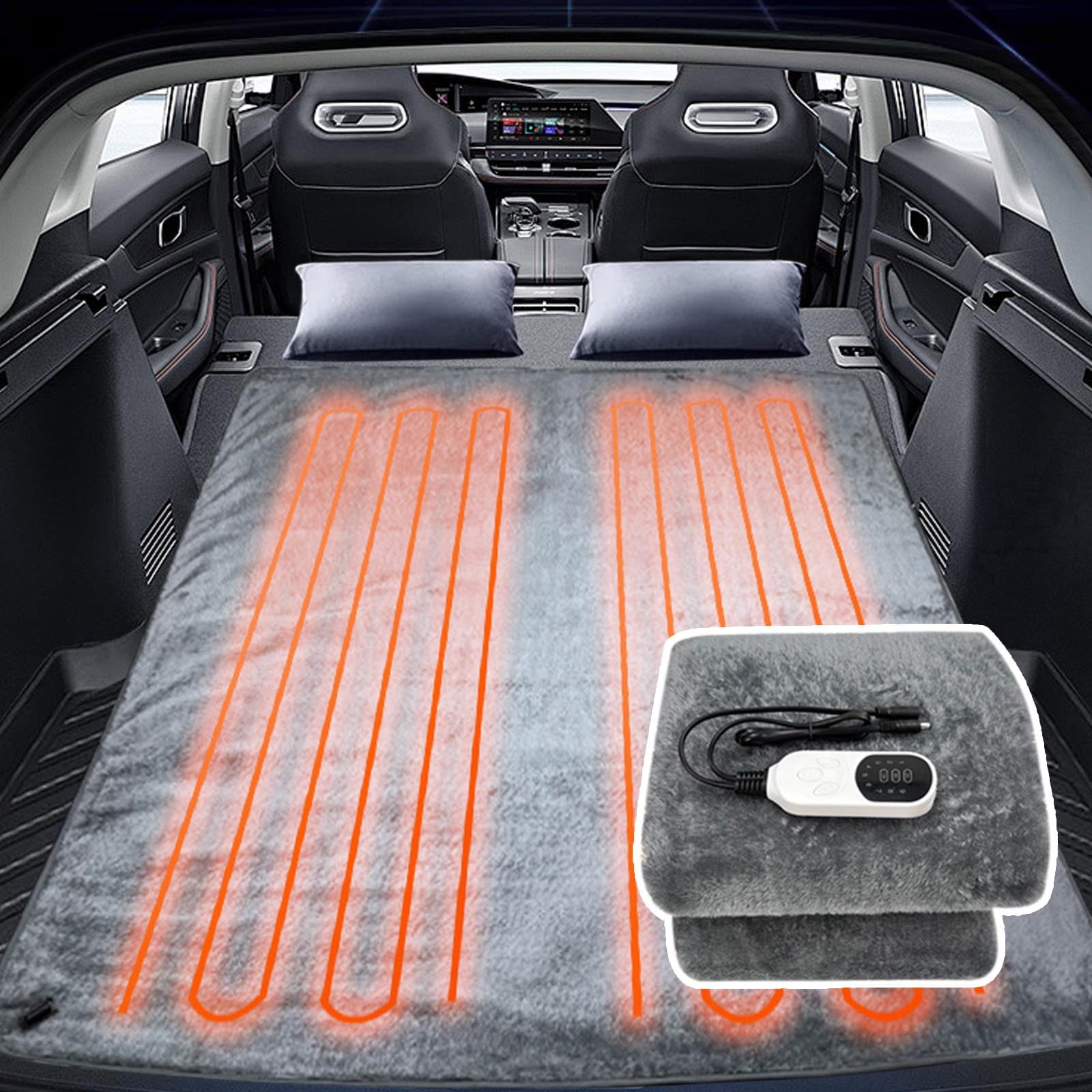 Byujiro Heated Car Blanket for Truck SUV & RV, Heating Mattress Car Knee Pads Office Covers Legs Camping Heating Blanket 39x30 Inches