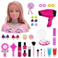 thumbnail image 1 of Byujiro Kids Hair Styling Head Mannequin, Pretend Play Beauty Salon with Working Hairdryer & Tools, Interactive Doll for Hairdresser Role Play, 1 of 6