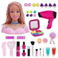 thumbnail image 1 of Byujiro Kids Hair Styling Head Mannequin, Pretend Play Beauty Salon with Working Hairdryer & Tools, Interactive Doll for Hairdresser Role Play, 1 of 5