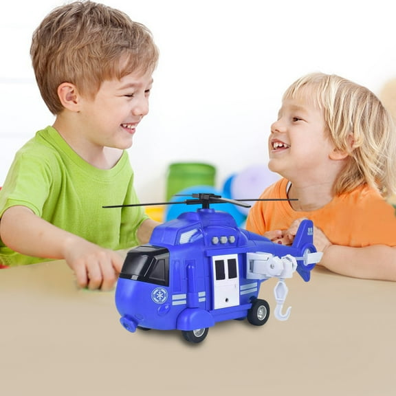 Byujiro Kids Inertial Helicopter Toy Light-Up & Music Projection Simulation Aircraft Model Realistic Plane Toy for Boys Girls Interactive Play Birthday Gift