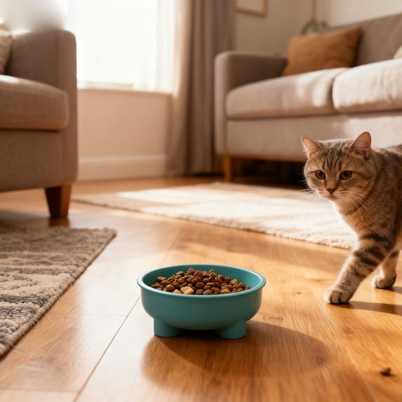 Byujiro Large Capacity Plastic Pet Bowl Non-Slip Easy-Clean Dog & Cat Feeding Bowl Durable Food/Water Dish for Small to Medium Pets