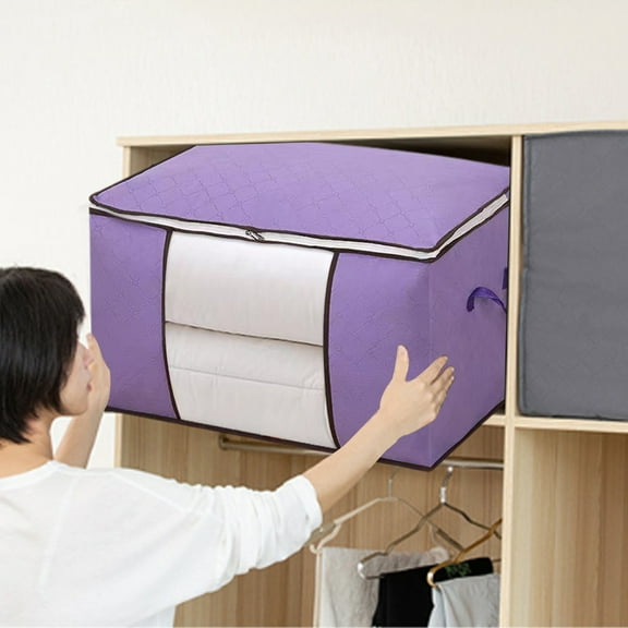 Byujiro Large Capacity Storage Bag Heavy Duty Storage with Reinforced Handles Extra Large Storage Bags for Clothes Tote Bag Double Zipper for Space Saving Travel