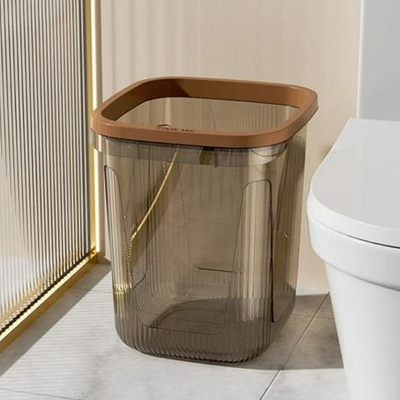 Byujiro Large Trash Can with Rim for Dorms, Living Rooms & Hotels, Space-Saving & Easy to Clean for Clutter-Free & Stylish Spaces 23L