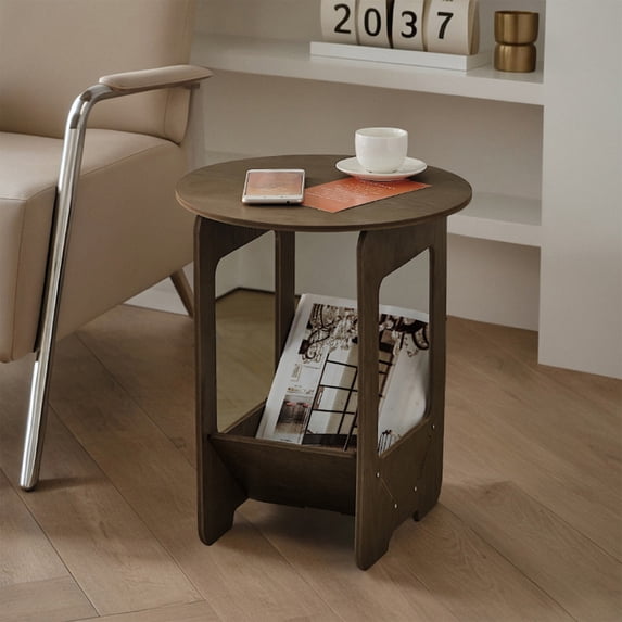 Byujiro Living Room Storage Table Multi-Functional Coffee Table Bedside Shelving Table Modern Style Portable Round Table Furniture Modern Style