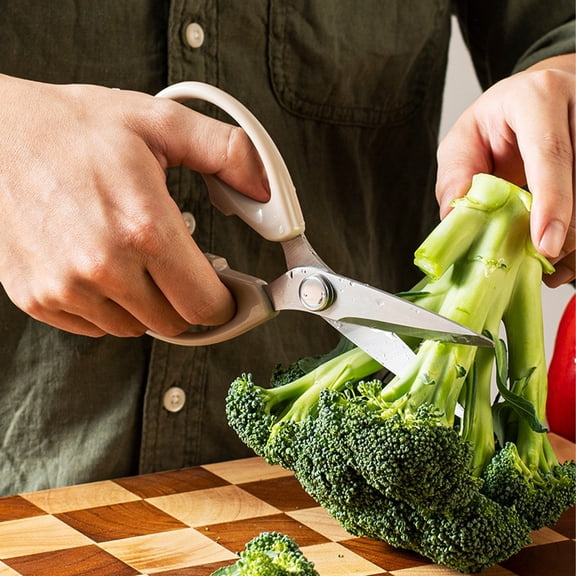 Byujiro Magnetic Kitchen Scissors Multi-Function Stainless Steel Shears with Magnetic Holder for Storage, Ideal for Poultry, Meat, Vegetables, Herbs & Seafood