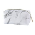 thumbnail image 1 of Byujiro Marble-Print PU Leather Cosmetic Pouch Portable Travel Toiletry Organizer Sleek Zippered Makeup Bag for Daily Essentials, 1 of 4