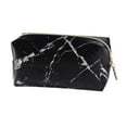 thumbnail image 1 of Byujiro Marble-Print PU Leather Cosmetic Pouch Portable Travel Toiletry Organizer Sleek Zippered Makeup Bag for Daily Essentials, 1 of 4