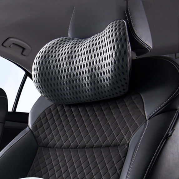 Byujiro Memory Foam Car Neck Pillow Breathable Mesh Ergonomic Car Headrest Cushion Pressure-Relief Neck Support Pillow for Driving, Commuting, Long Trips & Office Chair