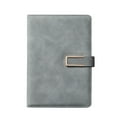 thumbnail image 1 of Byujiro Metal Buckle Soft Leather Lined Business Notebook, Thick College Ruled Paper Lay Flat Writing Pad, Office Meeting Book, Durable Cover Daily Planner for Workplace Record Taking, 1 of 3