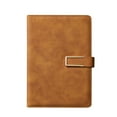 thumbnail image 1 of Byujiro Metal Buckle Soft Leather Lined Business Notebook, Thick College Ruled Paper Lay Flat Writing Pad, Office Meeting Book, Durable Cover Daily Planner for Workplace Record Taking, 1 of 3