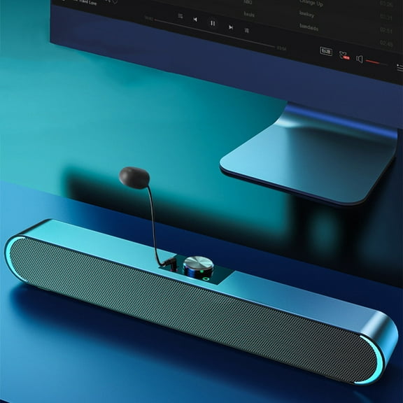 Byujiro Mini Bluetooth Speaker for Laptop & Desktop Mini Speaker Strip Multimedia Bluetooth Subwoofer with MIC Function