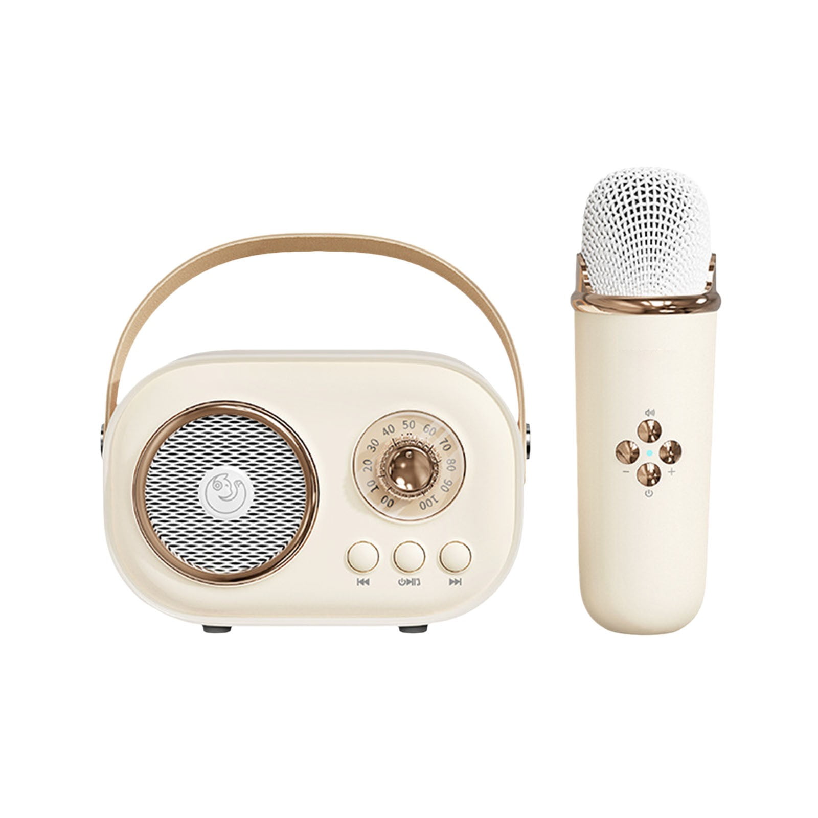 Byujiro Mini Karaoke Machine with 1 Wireless Microphone for Kids and Adults Cute Karaoke with Microphone Set Portable Bluetooth Speaker with Microphone Retro Handheld Style