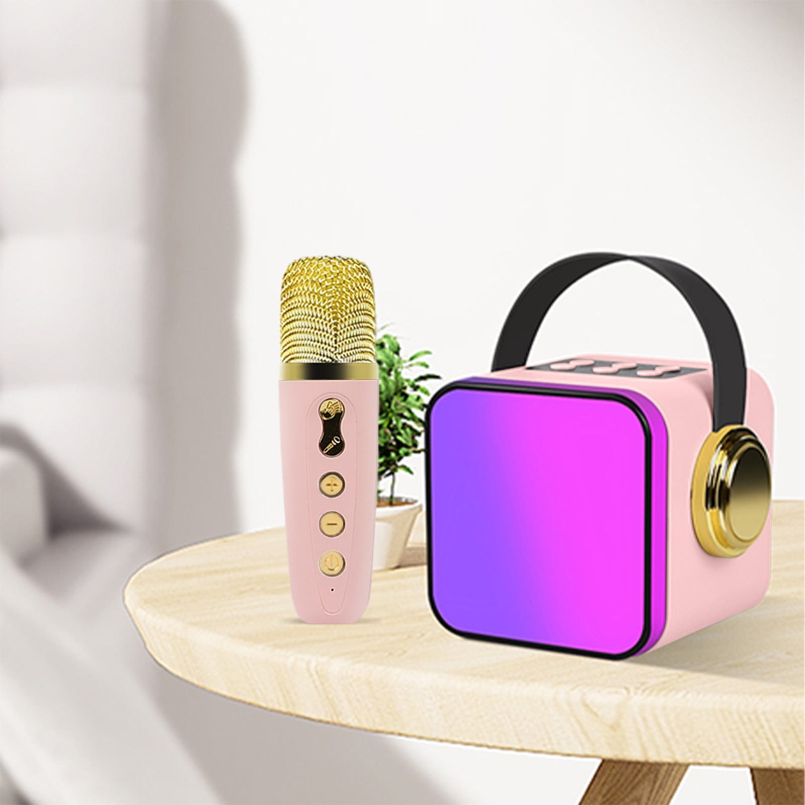 Byujiro Mini Karaoke Machine with 1 Wireless Microphones for Adults and Kids, Microphone, Audio, Wireless Microphone, Bluetooth, Karaoke Sound, Household Singing, Household KTV