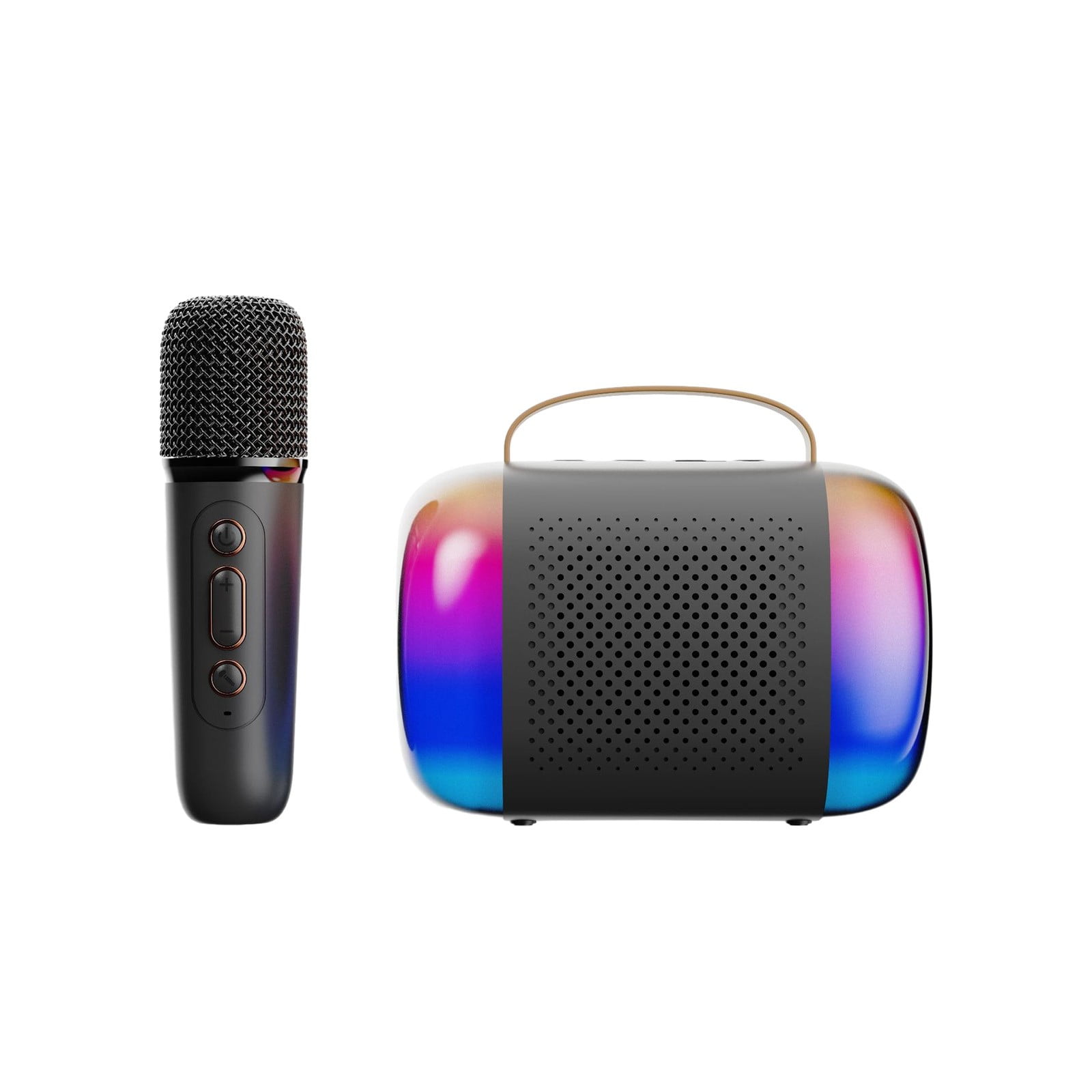 Byujiro Mini Karaoke Machine with 1 Wireless Microphones, Bluetooth Speaker Home Wireless Karaoke Speaker Microphone Children's Outdoor Singing Small Home KTV