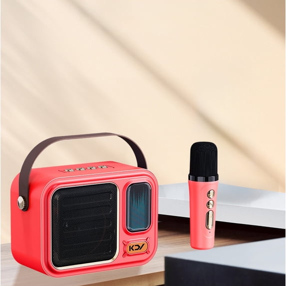 Byujiro Mini Karaoke Machine with 1 Wireless Microphones, Handheld Singing and Microphone Integrated Mini Bluetooth Speaker Handheld Portable Microphone Speaker