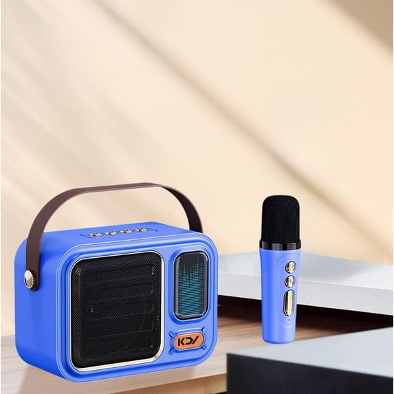 Byujiro Mini Karaoke Machine with 1 Wireless Microphones, Handheld Singing and Microphone Integrated Mini Bluetooth Speaker Handheld Portable Microphone Speaker