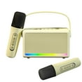 thumbnail image 1 of Byujiro Mini Karaoke Machine with 2 Wireless Microphones, Portable Outdoor Karaoke Speaker Mini Wireless Microphone Home Sing Microphone Integrated Machine Bluetooth Speaker with Two Microphones, 1 of 7
