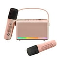 thumbnail image 1 of Byujiro Mini Karaoke Machine with 2 Wireless Microphones, Portable Outdoor Karaoke Speaker Mini Wireless Microphone Home Sing Microphone Integrated Machine Bluetooth Speaker with Two Microphones, 1 of 6