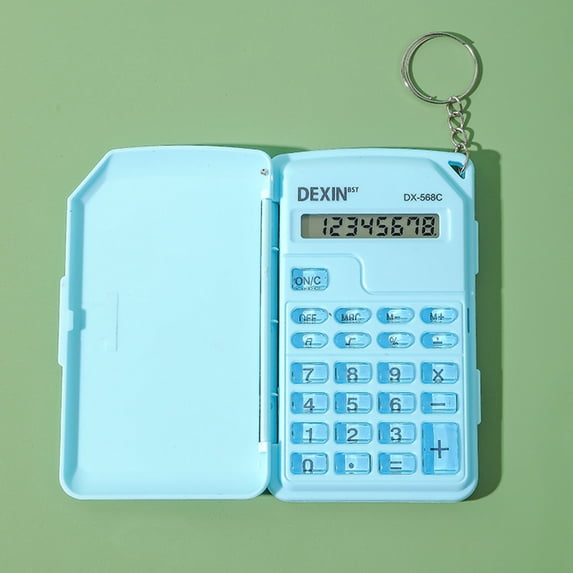 Byujiro Mini Pocket Calculator with Keychain Portable Basic Calculator for Students, Office, School & Daily Math Use