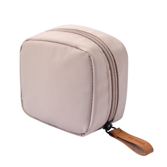 Byujiro Mini Square Cosmetic Pouch Portable Zippered Makeup Bag with Wrist Strap Compact Travel Organizer for Lipsticks & Small Essentials