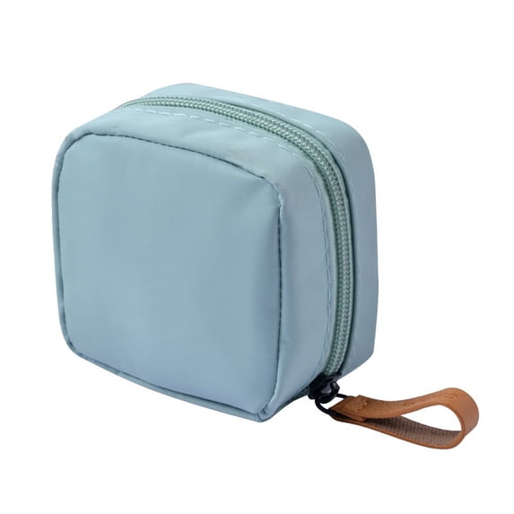 Byujiro Mini Square Cosmetic Pouch Portable Zippered Makeup Bag with Wrist Strap Compact Travel Organizer for Lipsticks & Small Essentials