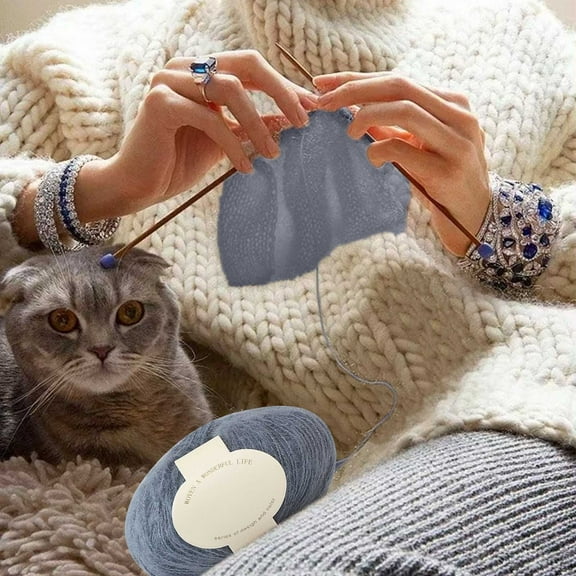 Byujiro Mohair Yarn Multi-Purpose for Knitting Crocheting Crafts, Perfect for Making Scarves Hats Sweaters, Soft Comfortable Fiber