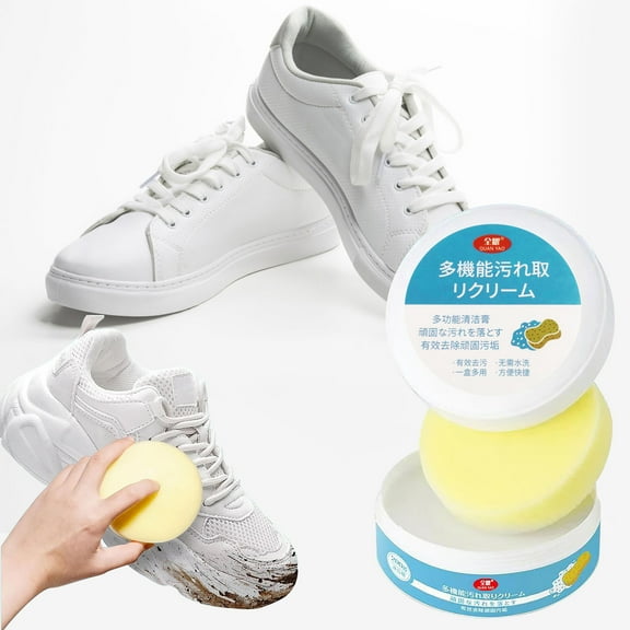 Byujiro Multi-Purpose White Shoe Cleaning Cream Sneaker Cleaner & Whitener for Canvas, Leather & Mesh, Eliminates Yellowing 200g