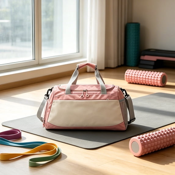 Byujiro Multifunctional Sports Duffle Bag, Large Capacity Gym Bag with Wet Dry Separation Pocket, Detachable Shoulder Strap Carry Tote, Versatile Handbag for Yoga, Swimming, Fitness Training