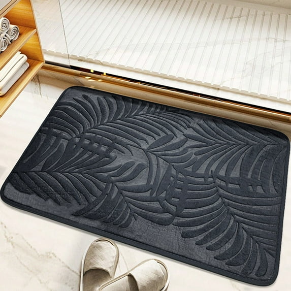 Byujiro Non Slip Bath Mat Bathroom Water Absorbent Door Mat Dry Entry Mat for Shower Room Solid Color Non Slip Rug for Toilet Entrance