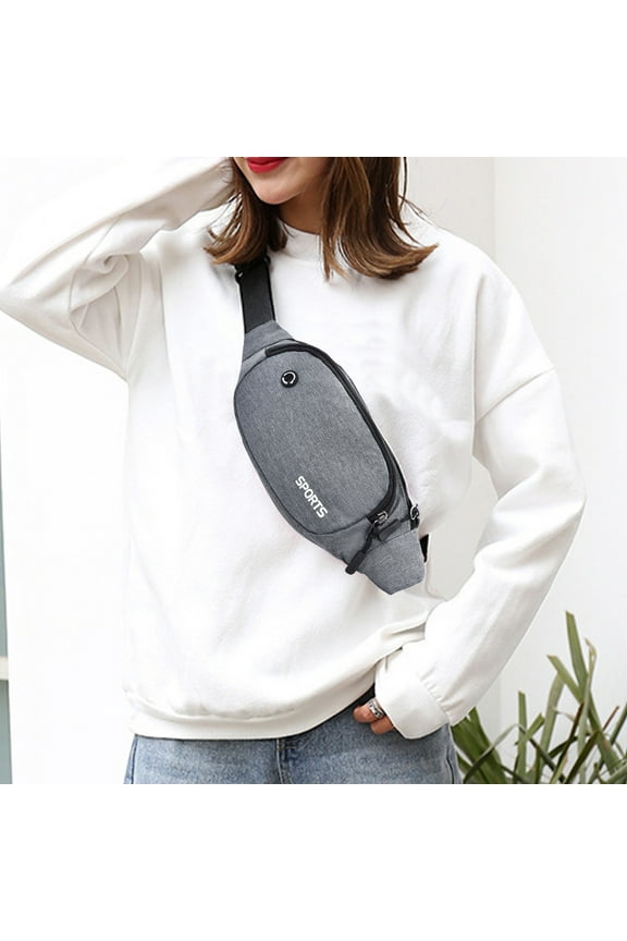 Outdoor Sports Fanny Pack Oxford Canvas Crossbody Bag Multifunctional Waist Pack Sling Bag for Hiking, Running, Travel