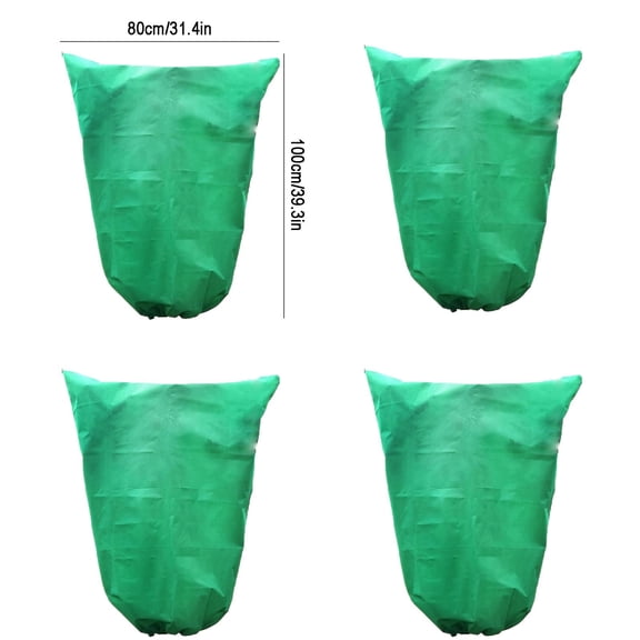 Byujiro Plant Frost Protection Covers 4 Pack, 23.6" x 31.5" Breathable Weather-Resistant Winter Plant Blankets for Outdoor Gardening, Protect Shrubs & Potted Plants from Frost & Cold
