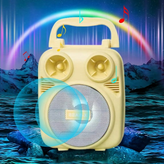 Byujiro Portable Bluetooth Speaker with FM Radio/USB/TF Card Support, Handheld Wireless Boombox with Handle, Outdoor Speaker for Beach, Camping, Parties & Gifts