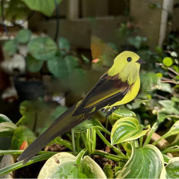 Byujiro Realistic Bird Figurine Garden Decor Artificial Bird Ornament Outdoor Yard Patio Flower Pot Decorative Accent for Home Garden & Patio Art Decoration