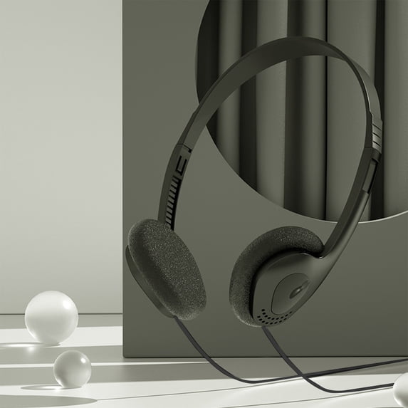 Byujiro Retro Classic Wired On-Ear Headphones Adjustable Lightweight Headset with Soft Ear Cushions, 3.5mm Audio Jack Plug-In Earphones for Laptop PC, Mobile Phone, MP3 Player, Online Class Listening